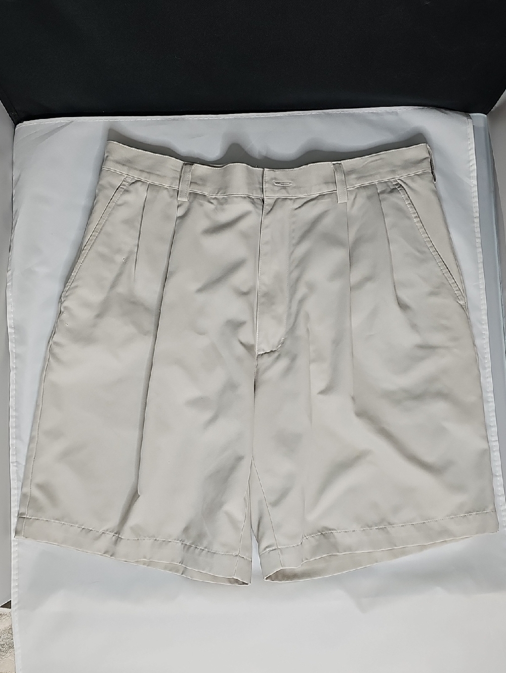 croft & barrow Light Beige Flat-Front Men's Shorts